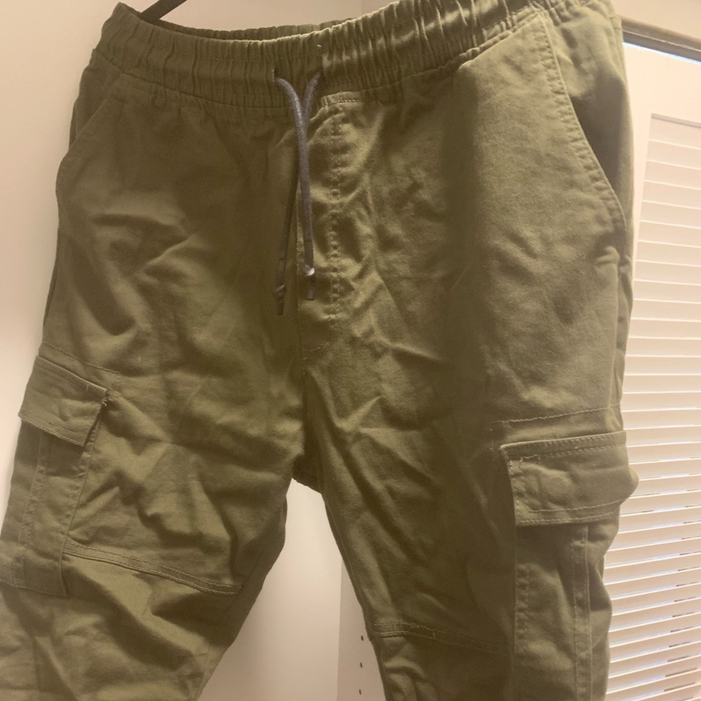 Denim & Co Men’s Green Cuff Combat Cargo Trousers